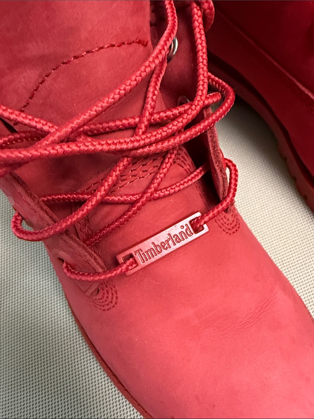 Timberland Red Nubuck 6-Inch Lace-Up Ankle Boots Size Euro 39 - Picture 2 of 10